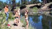 Family Camping and Travel | Kids Swimming in Pitt River, California