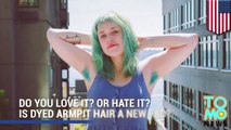 New body hair fashion - Blue armpit hair, not an accident, latest hair color trend in the US.