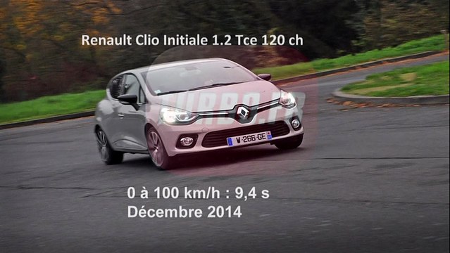 Vidéo : le 0 à 100 km/h à bord de la Renault Clio 4 Initiale Paris TCe 120 ch