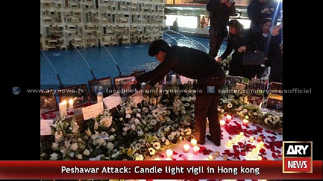 Candle light vigil in Hong kong against Peshawar attack