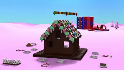Christmas cartoons for toddlers kids children. Construction game. Gingerbread house.