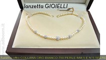 SALERNO, SARNO   COLLANA ORO BIANCO 750 PERLE MM 5 E N