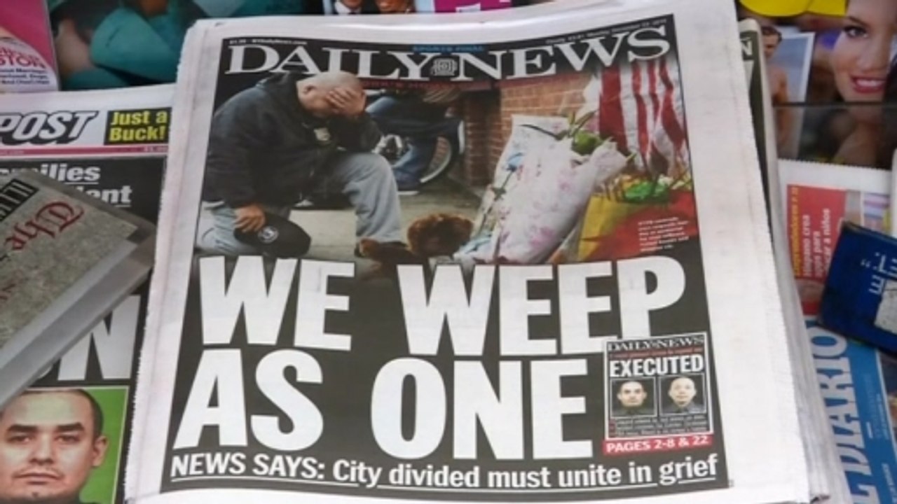 New Yorkers "disgusted" after two NYPD officers are shot and killed