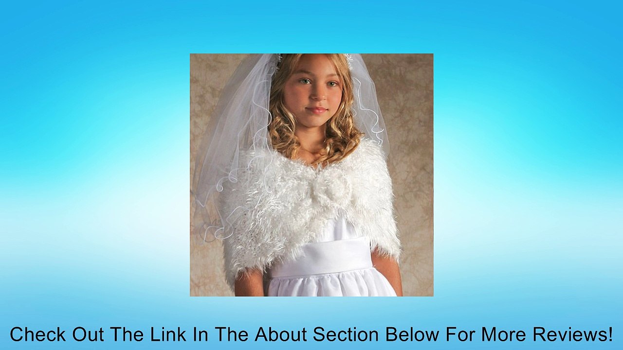 Corrine Girls White Knit Fur Shrug Wrap Special Occasion One Size Review