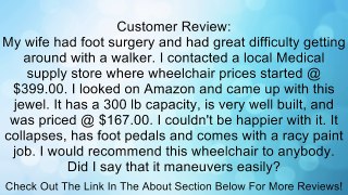 Drive Medical Rebel Lightweight Wheelchair, Red Review