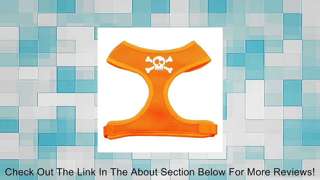 Mirage Pet Products Skull Crossbones Screen Print Soft Mesh Dog Harnesses, Small, Orange Review