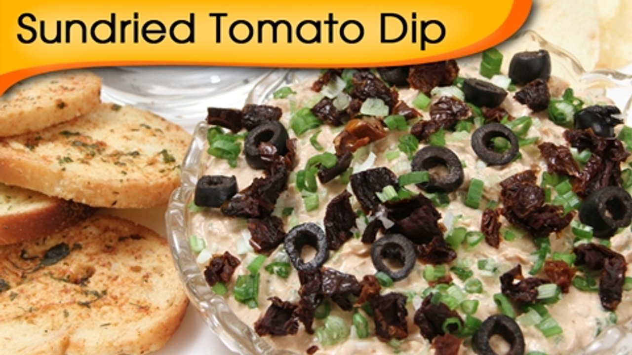 Sundried Tomato Dip - Easy To Make Homemade Party Dip  Spread Recipe By Ruchi Bharani