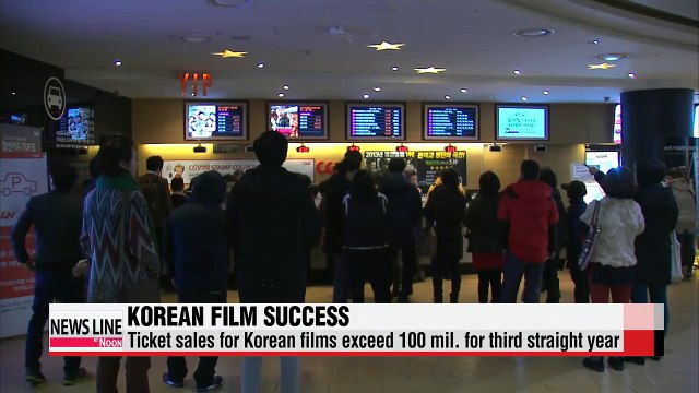Korean films attract more than 100 mil. viewers for third straight year