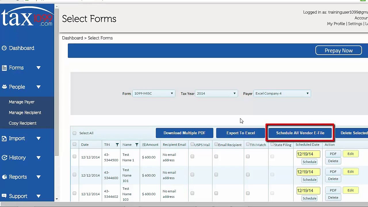 Tax1099_com - Submitting Forms | 1099 MISC Online | 1099 efile forms