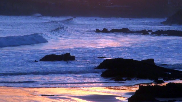 Amanecer en playa de Palmera, Candás, Asturias