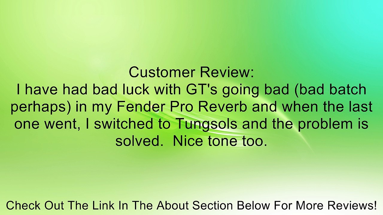 Tungsol 12AT7  6201 Pre-amp Tube Review