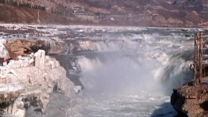 China waterfall transformed into winter wonderland