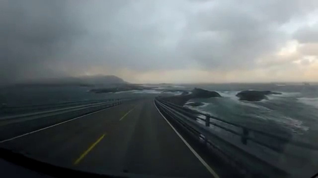Dangerous Norway's Atlantic Ocean Road