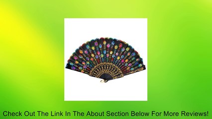 Domire Peacock Pattern Sequin Fabric Hand Fan Review