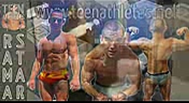Teen Muscle Rama Star Flexing Six Pack Abs and Big Muscles in Towel