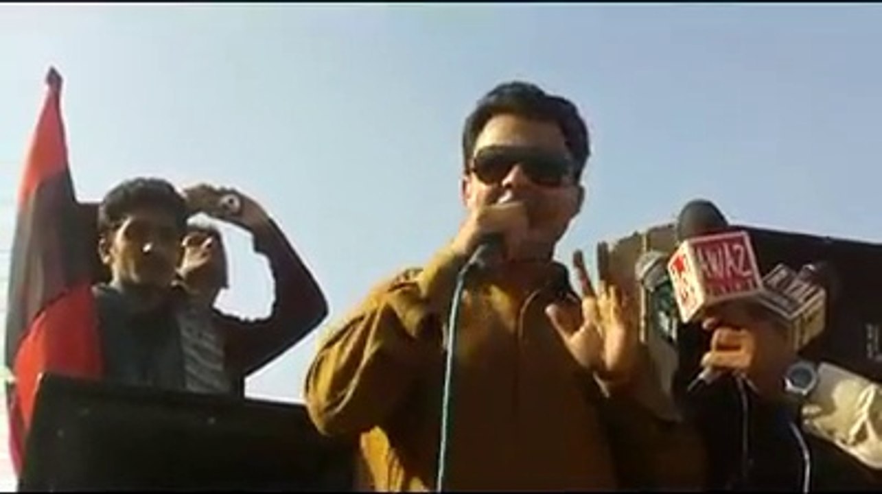 Bedari March- Ayaz Latif Palijo speech in Talhar  on Dec 21, 2014