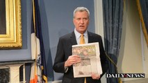 Mayor Bill De Blasio Endorses Daily News Campaign to Help Officers Families
