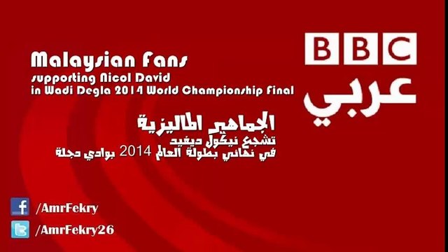 Malaysian fans after Nicol David winning Wadi Degla squash world championship 2014