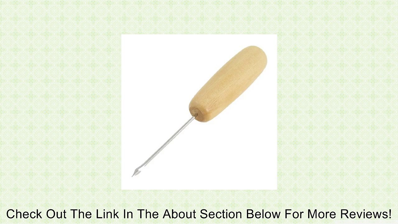 Wooden Handle Metal Needle Leather Canvas Sewing Awl DIY Craft Tool 5.3