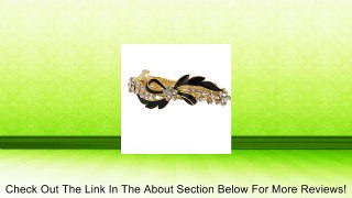 Rhinestone Accent Black Bow Tie Gold Tone Metal French Clip Hair Barrette Review