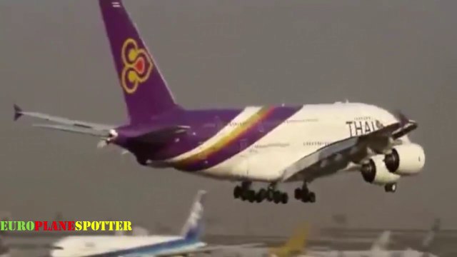 Thai Airways A380 Dangerous Crosswind Landing At Narita Airport Tokyo Japan