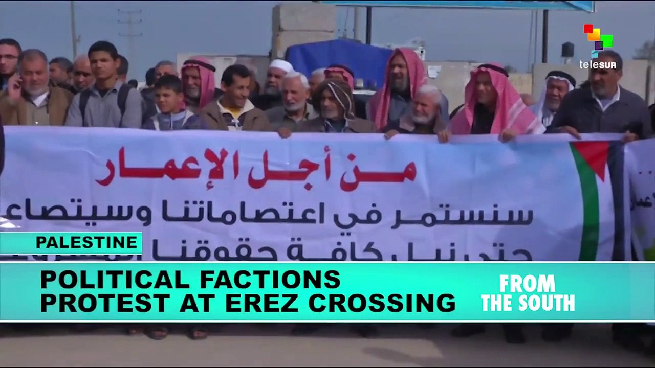 Palestinian Political Factions Protest at The Erez Crossing