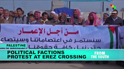 Palestinian Political Factions Protest at The Erez Crossing