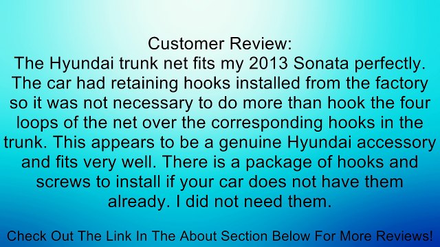 Genuine Hyundai Accessories U8170-3S000 Trunk Net for Hyundai Sonata/Hyundai Sonata Hybrid Review