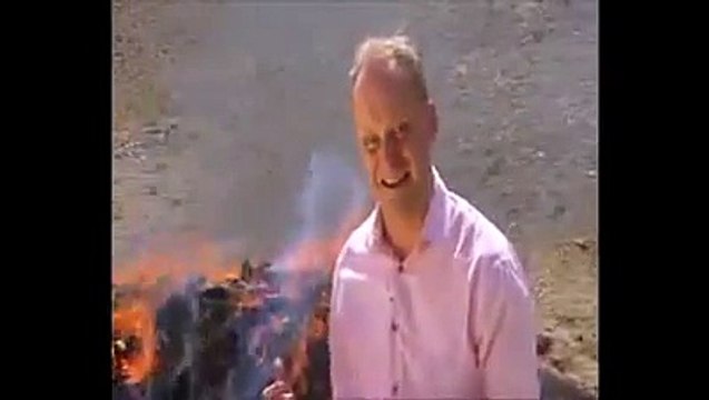 BBC reporter completely high in front of giant narcotics fire!