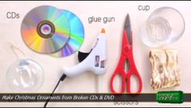 Make Christmas Ornaments from Broken CDs & DVD