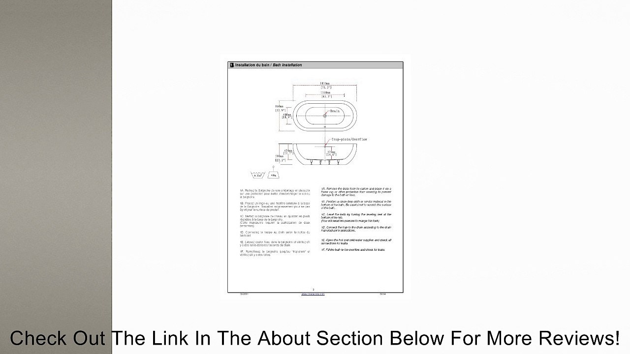 OVE Serenity 71-Inch Freestanding Acrylic Bathtub, Glossy White Review