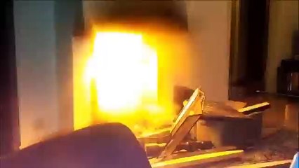 Spray Can in Fireplace