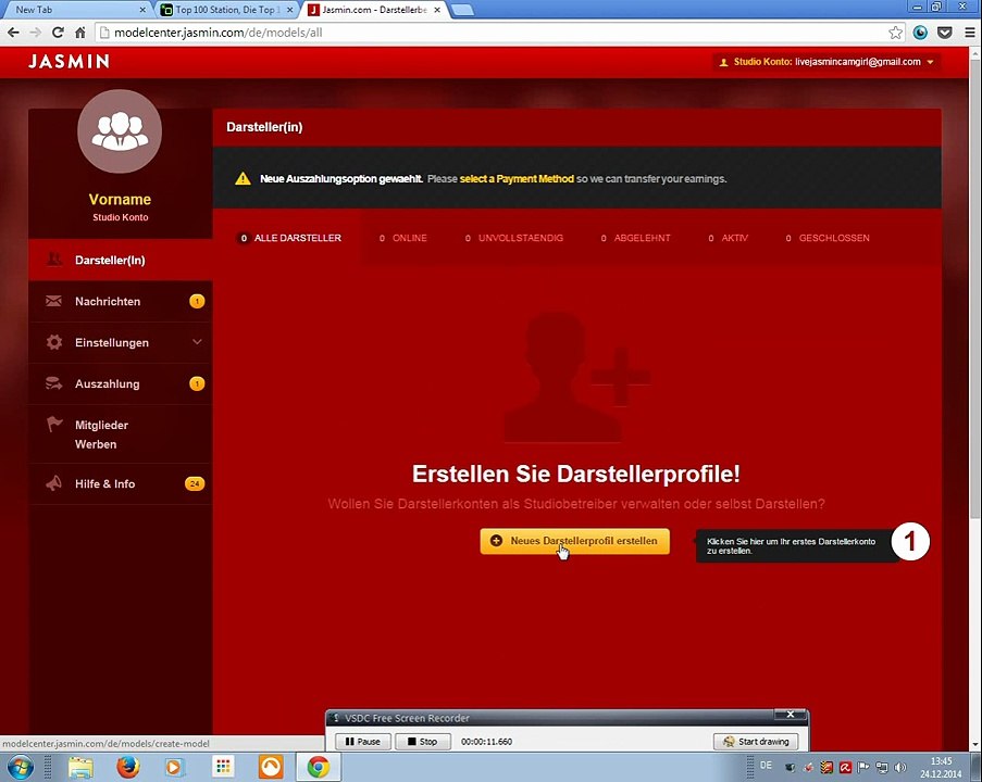 Anmeldung darsteller