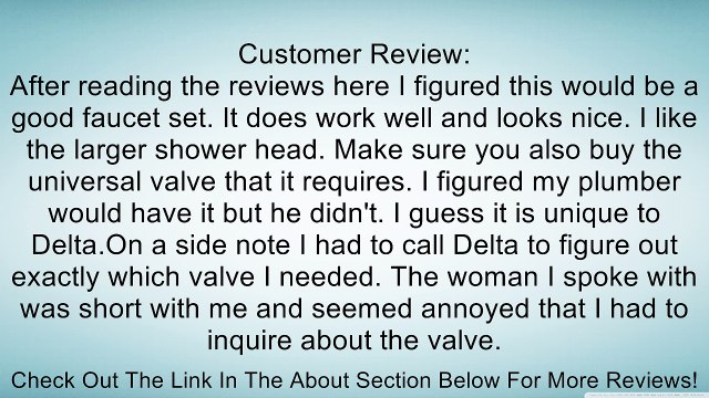 Delta Faucet T17297 Cassidy MultiChoice 17 Series Shower Trim, Chrome Review