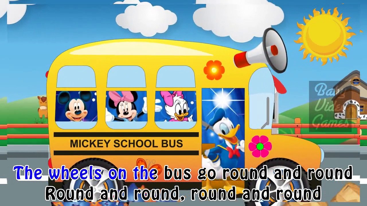 Wheels on the bus Mickey Mouse Nursery Rhymes for Children - Wheels on the  Bus Songs - video Dailymotion