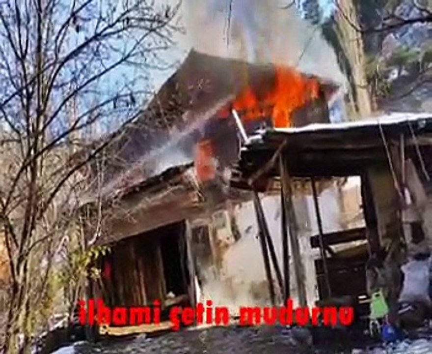 Mudurnu Mangırlar köyünde ev yangını