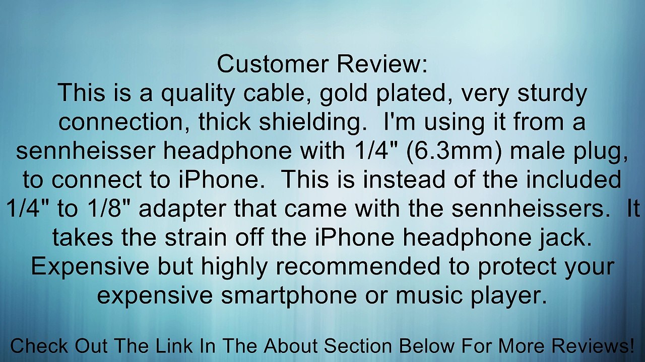 Cable Adapter Female 1/4" 6.3mm to Male 1/8" 3.5mm Plug Review