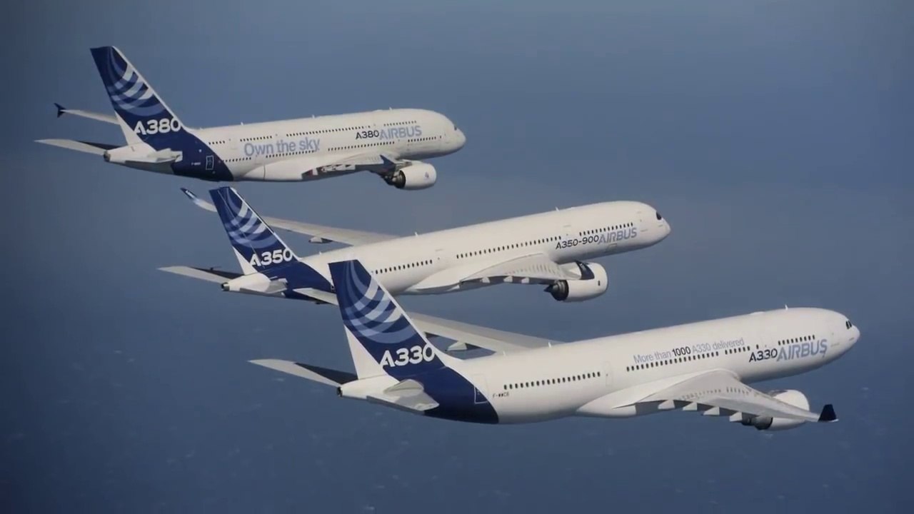 Airbus A380, A350 XWB and A330 - Flying Together In The Sky - HD