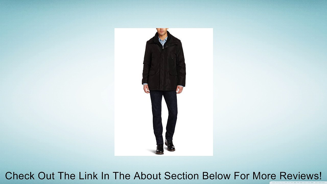 Kenneth Cole Men's Bonded Poly With Bib Outerwear, Black, X-Large Review