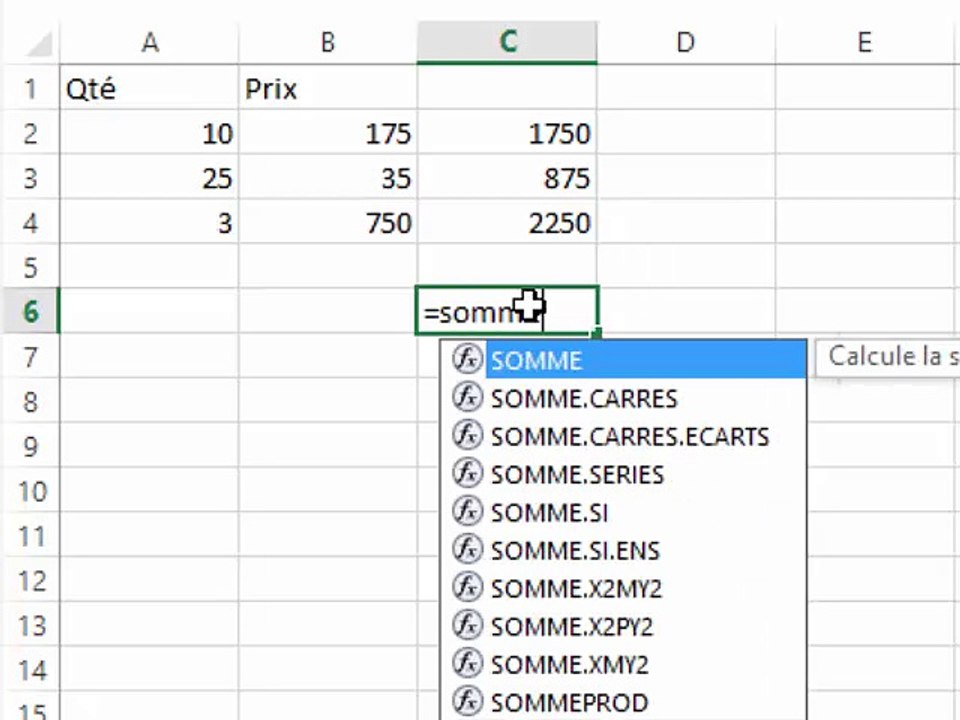 Excel - fonction Sommeprod