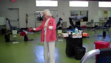90 year old woman does a double backflip