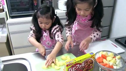 Kan & Aki ハピファミカレーを作ったよ♪