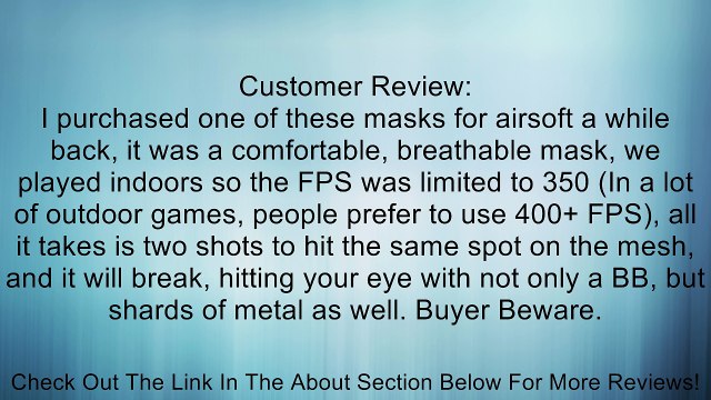 BestDealUSA Full Face Eyes Nose Wear Protector Safety Guard Mesh Mask Airsoft Review