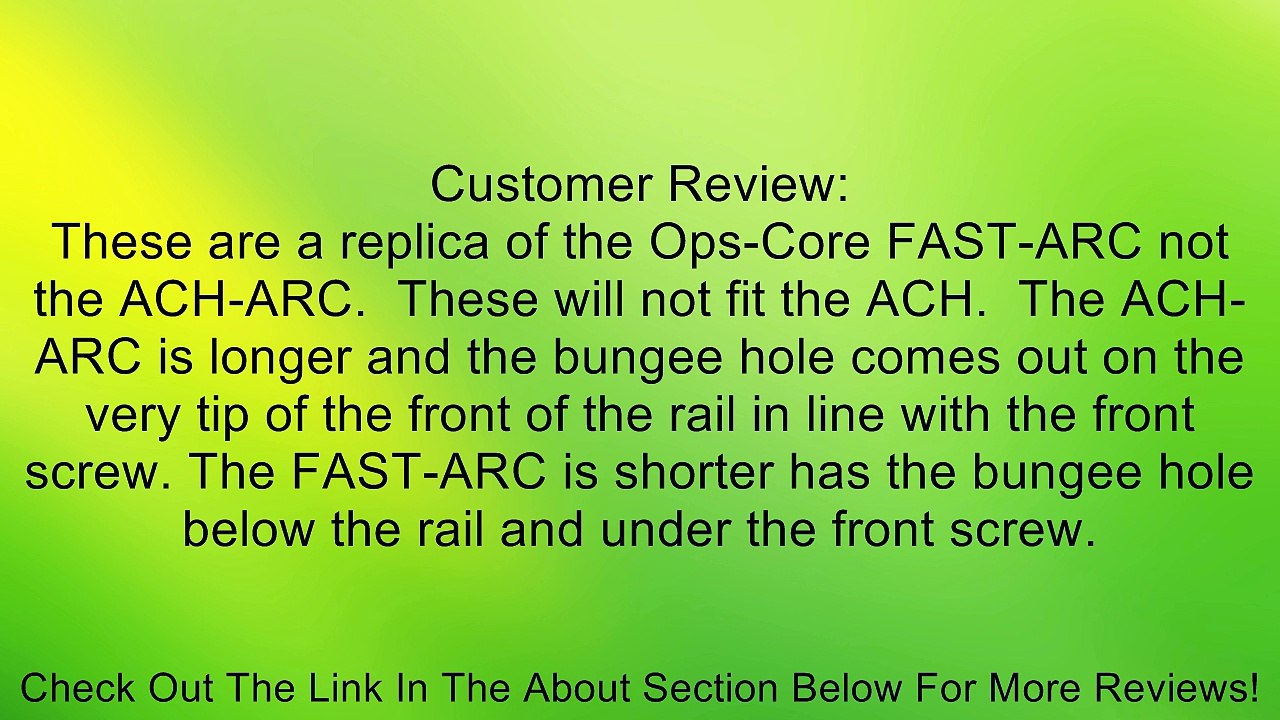 ARC Helmet Rail for MICH/ACH/PASGT Helmet Black Review