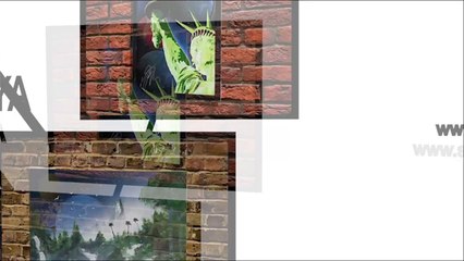 ☆北野武　アートパフォーマンス　スプレーアート作品。