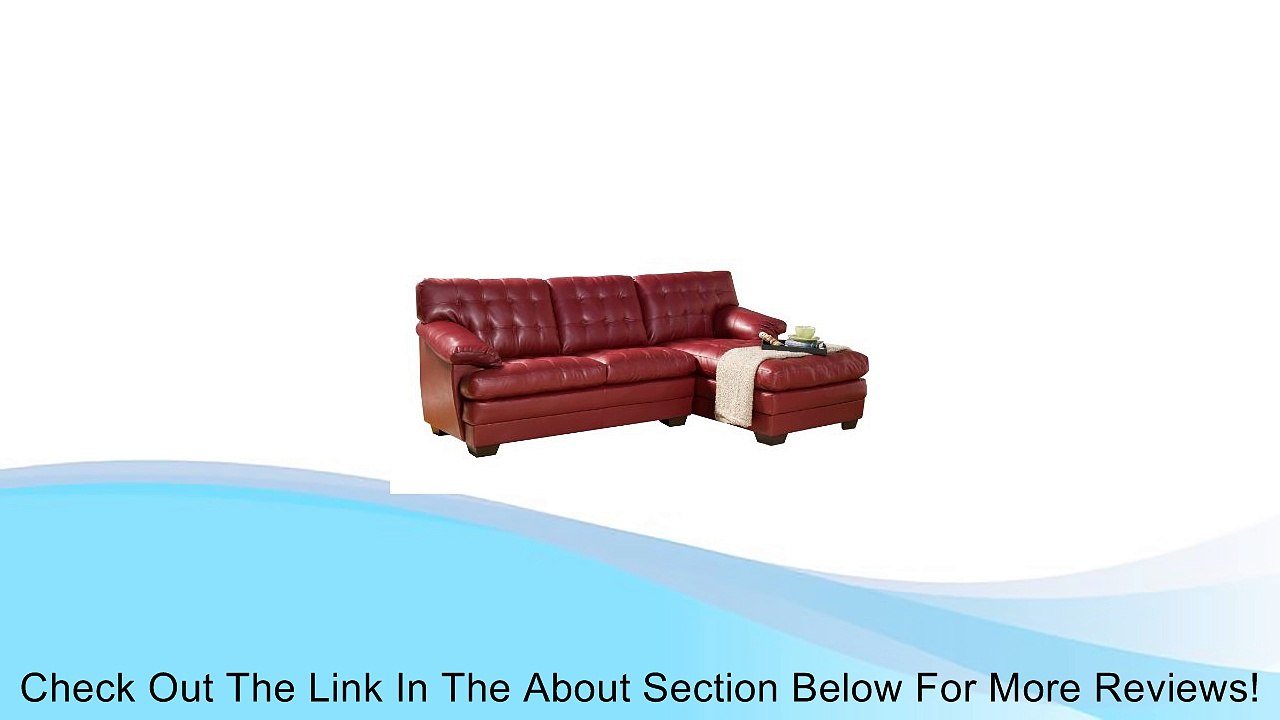 Homelegance 9739RED Channel-Tufted 2-Piece Sectional Sofa Set, Red Bonded Leather Review