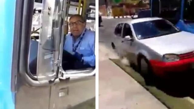 Il menace un chauffeur de bus et se fait défoncer sa voiture