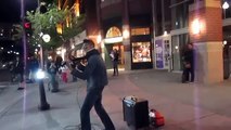 Bryson Andres performing pop music in Downtown Spokane