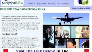 Subliminal Mp3s WHY YOU MUST WATCH NOW! Bonus + Discount