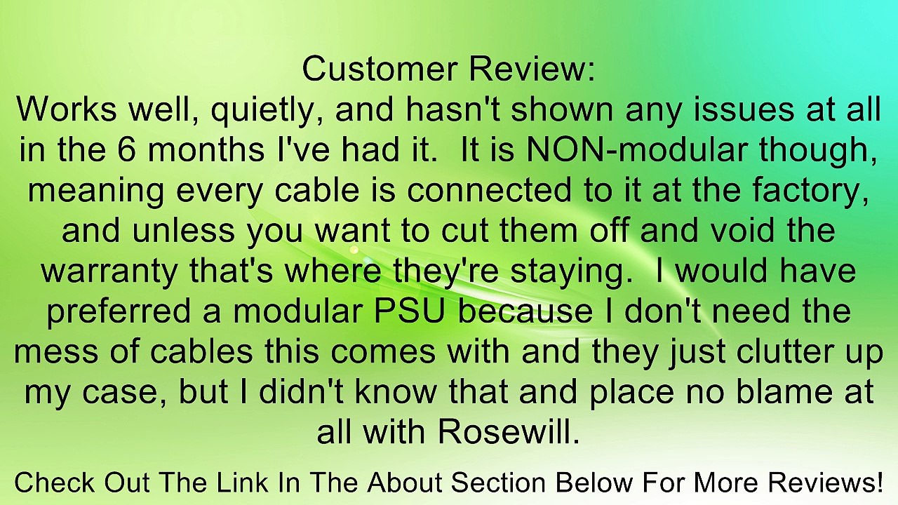 Rosewill FORTRESS Series ATX 12V / EPS 12V 750W 80 Plus Platinum Certified Power Supply FORTRESS-750 Review